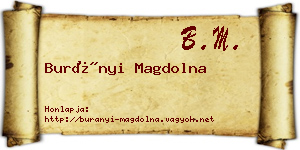 Burányi Magdolna névjegykártya